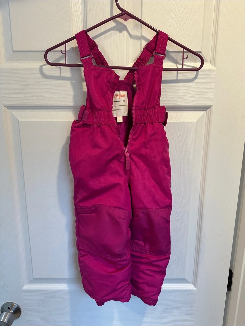 Cat & Jack Bright Magenta Girls Snow Overalls